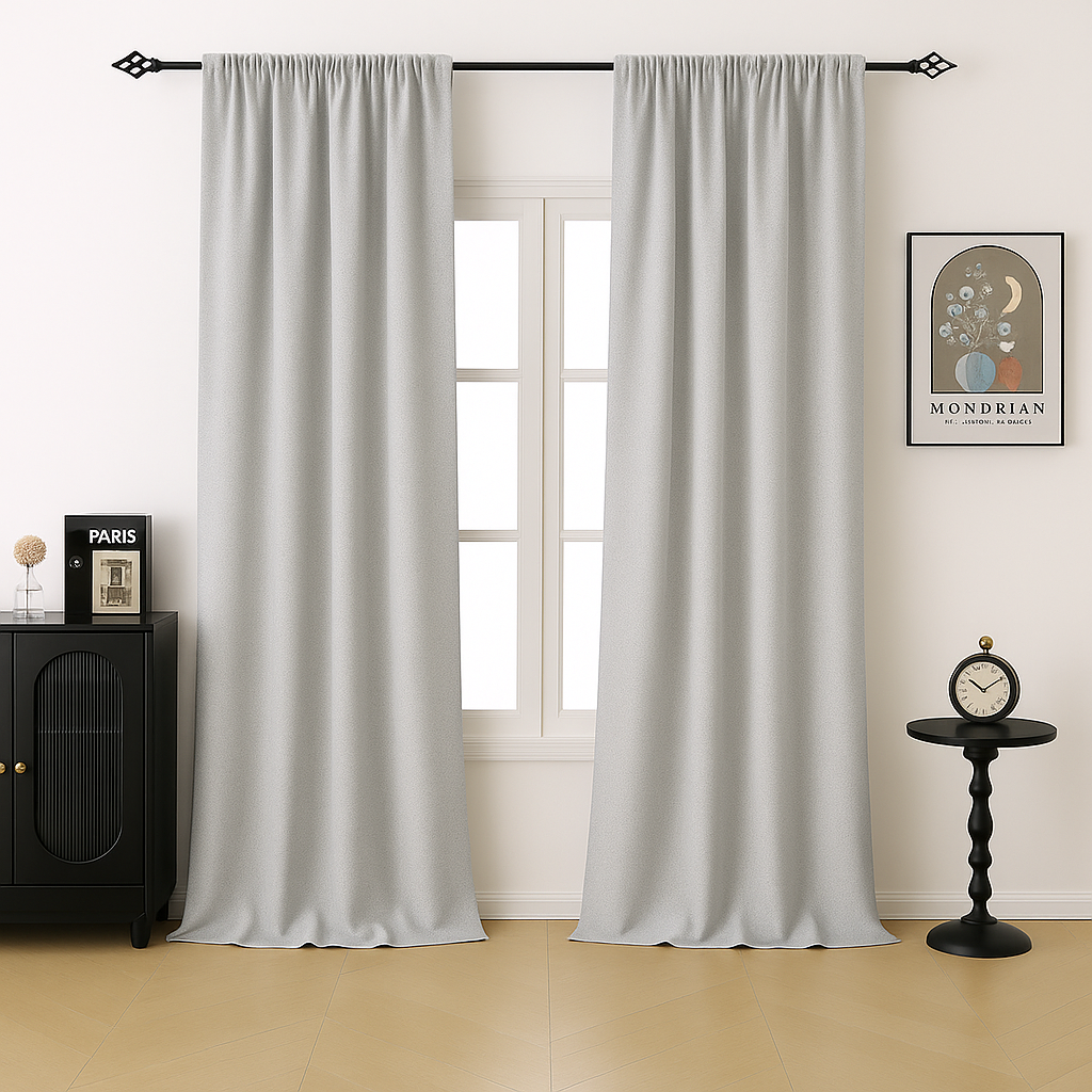 Custom-made velvet blackout curtains · Nero