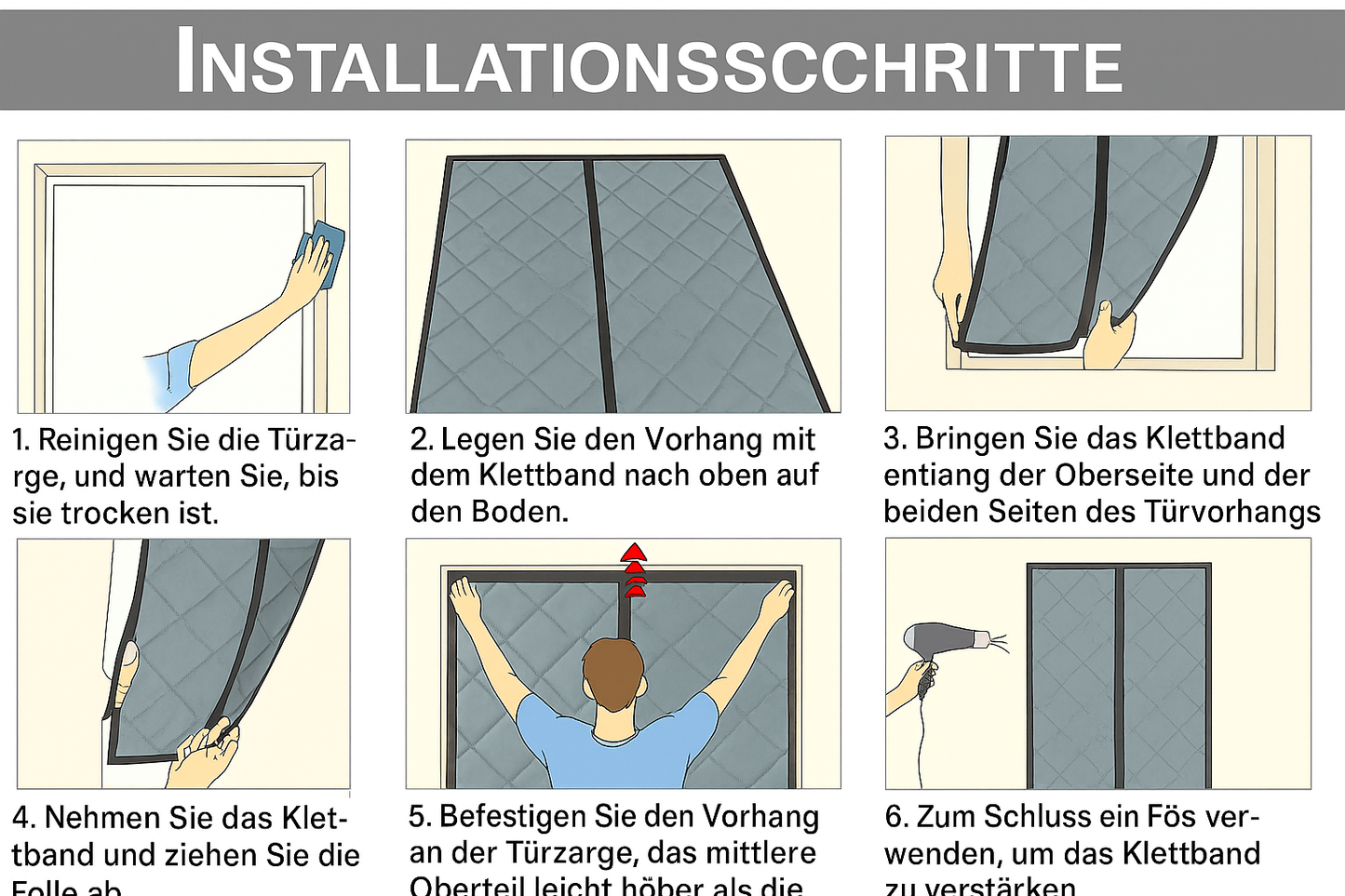 Gesteppter magnetischer Thermo Türvorhang mit Fenster · Wärmeschutz und Kälteschutz