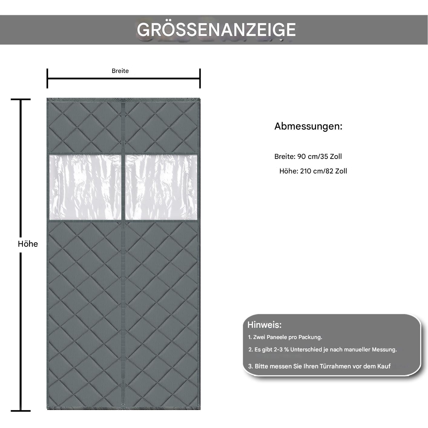 Gesteppter magnetischer Thermo Türvorhang mit Fenster · Wärmeschutz und Kälteschutz