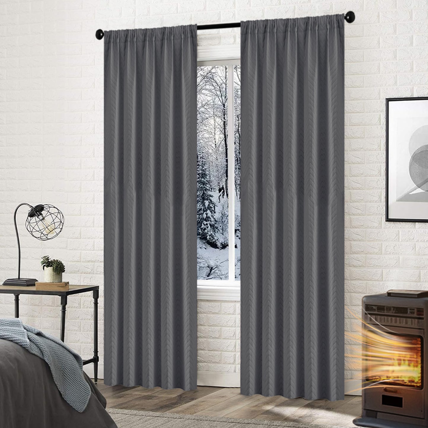 Heavy quilted blackout curtain · 100% blackout · Thermal protection