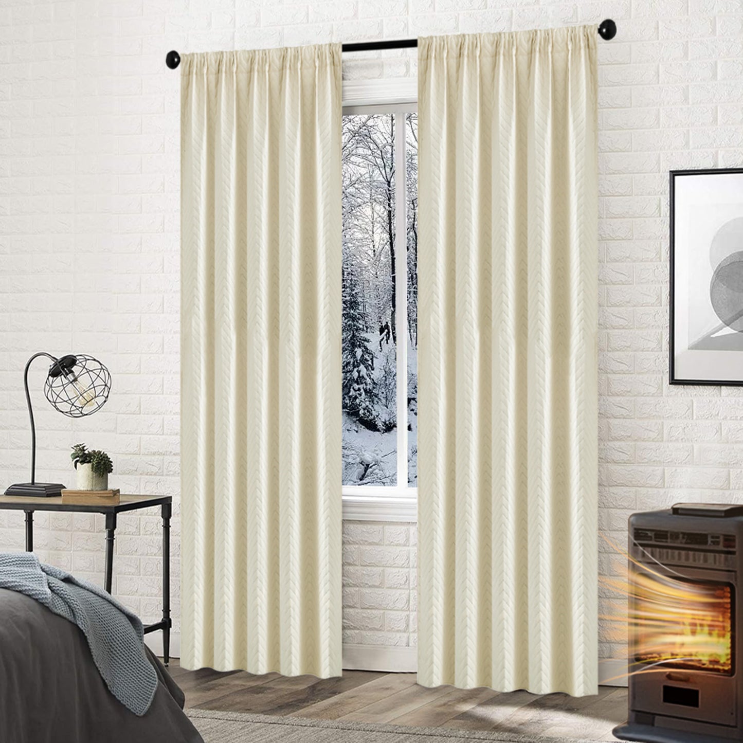 Heavy quilted blackout curtain · 100% blackout · Thermal protection