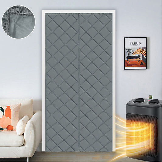 Magnetic quilted thermal door curtain · Heat protection for winter and summer