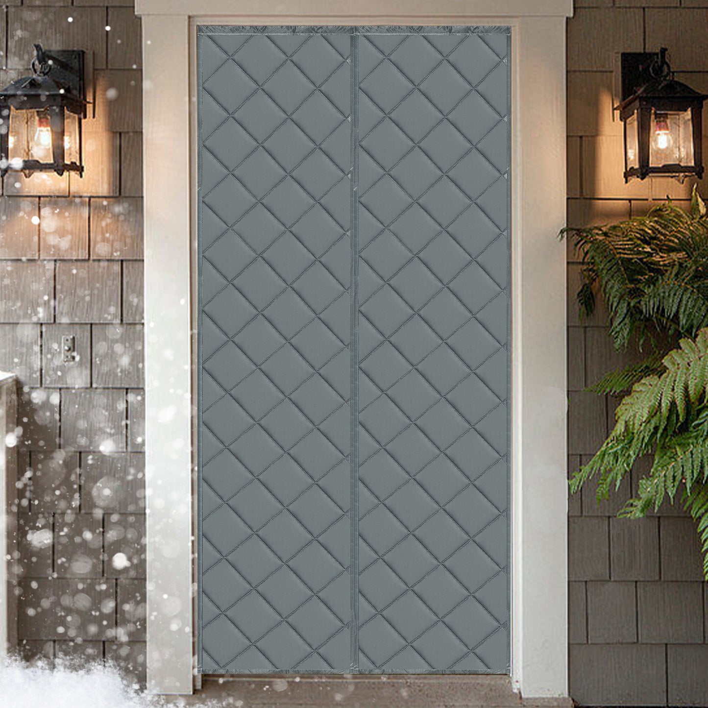 Magnetischer gesteppter Thermo Türvorhang · Wärmeschutz für Winter und Sommer