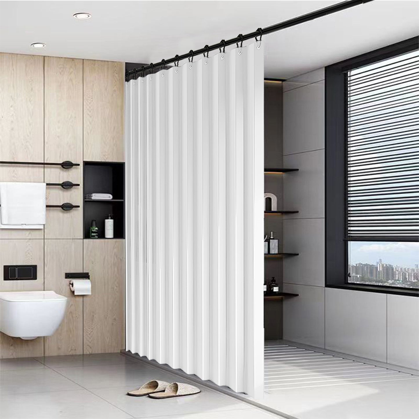 Waterproof outdoor curtain for terrace and garden with eyelets