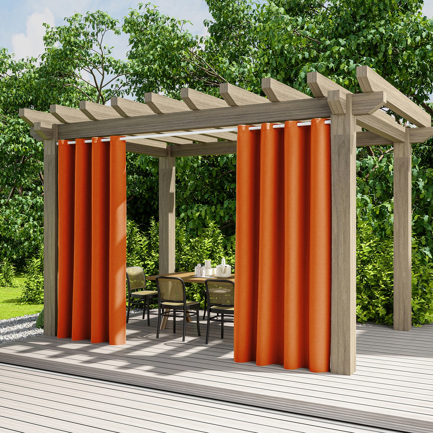 Wasserdichter Outdoor Vorhang mit Ösen Wärmeschutz und Verdunkelung 5 Farben