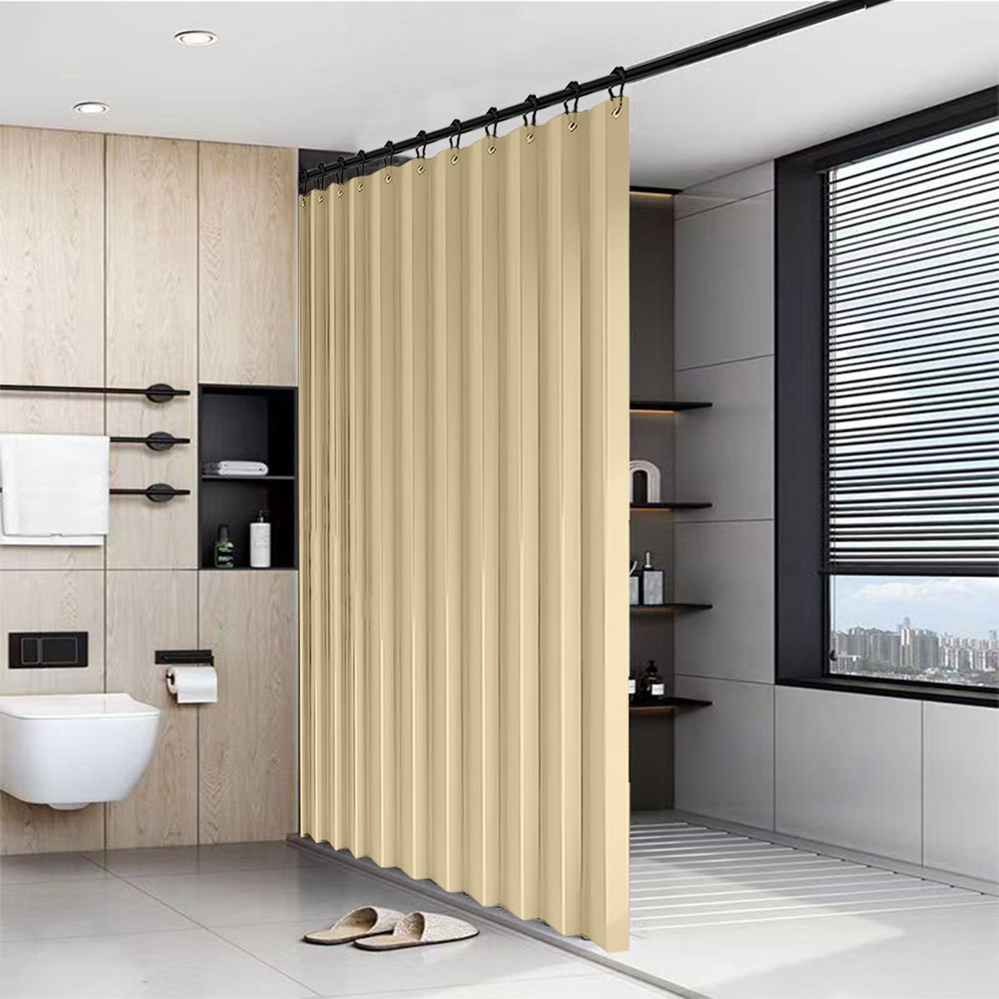 Waterproof outdoor curtain for terrace and garden with eyelets