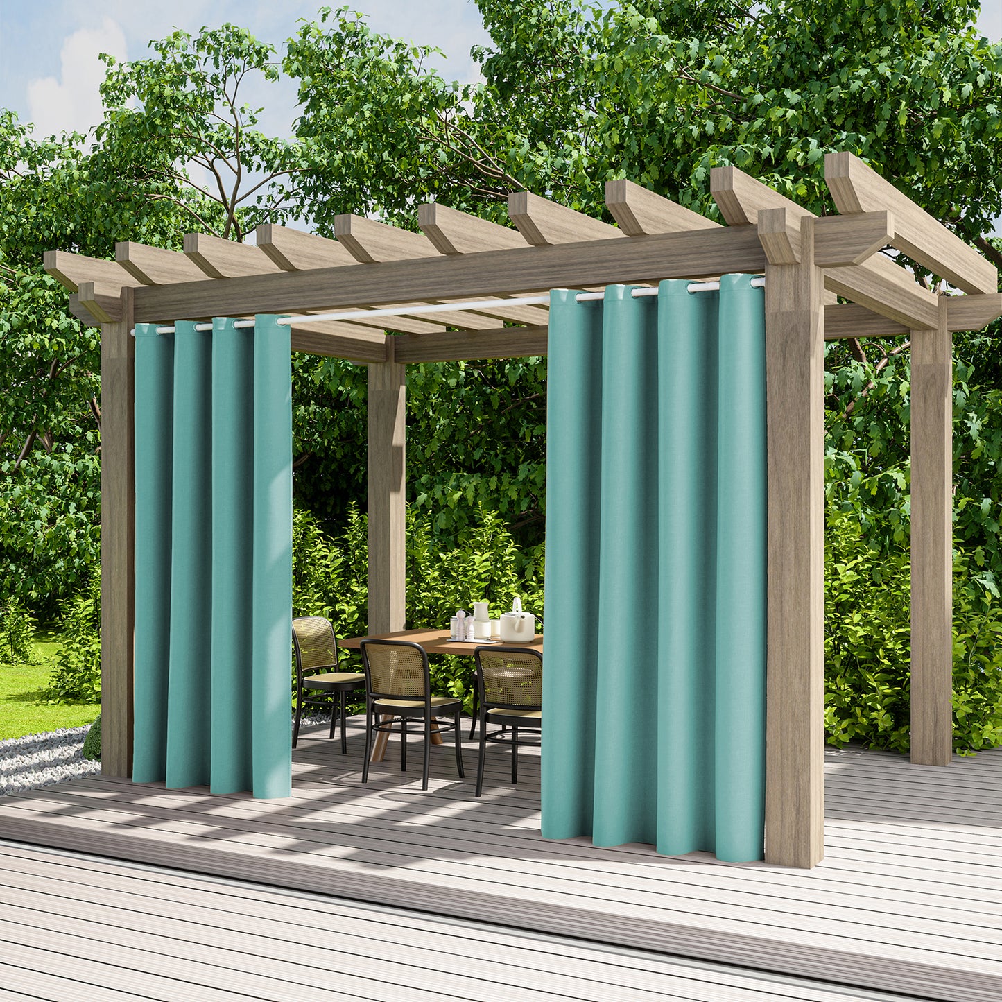 Wasserdichter Outdoor Vorhang mit Ösen Wärmeschutz und Verdunkelung 5 Farben