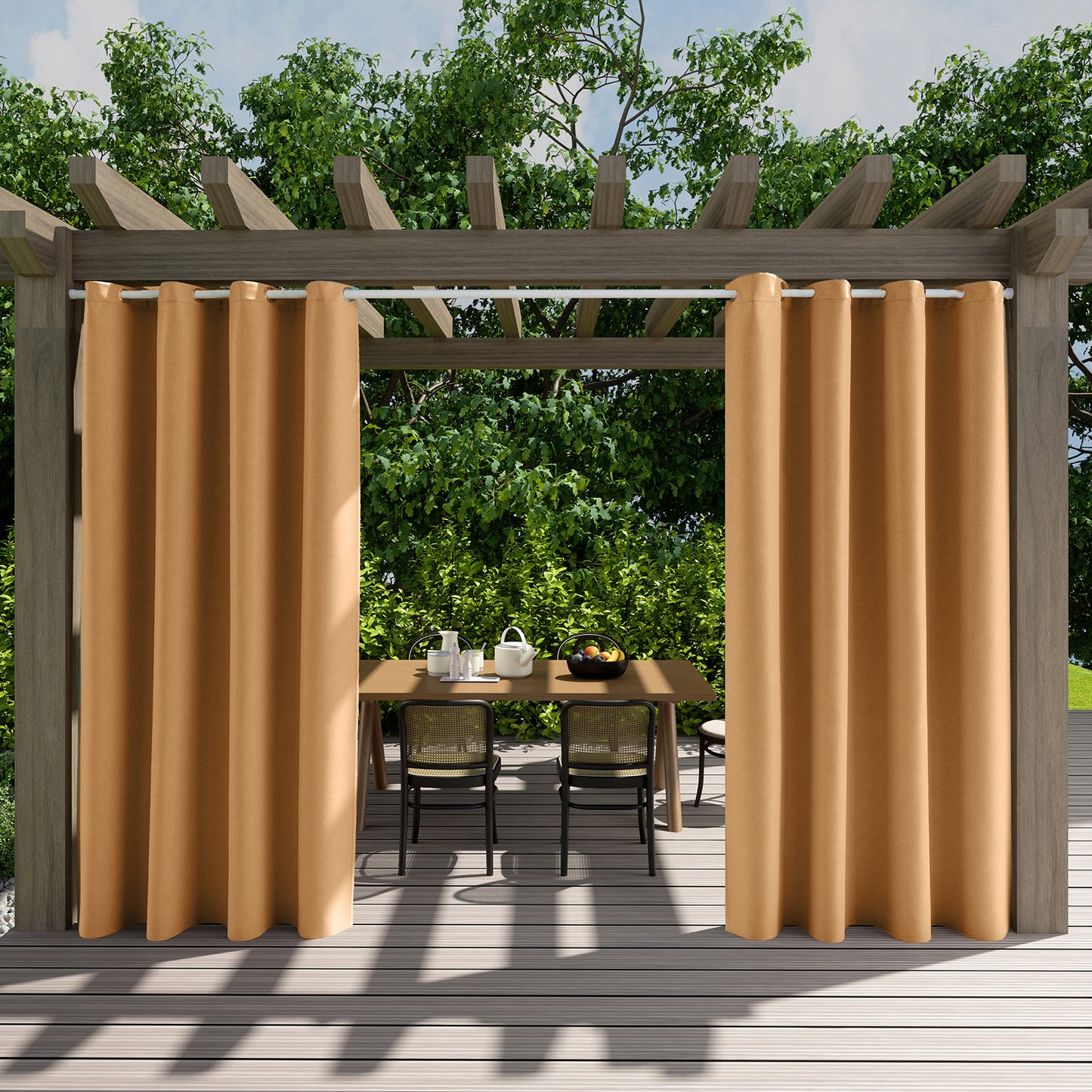 Wasserdichter Outdoor Vorhang mit Ösen Wärmeschutz und Verdunkelung 5 Farben