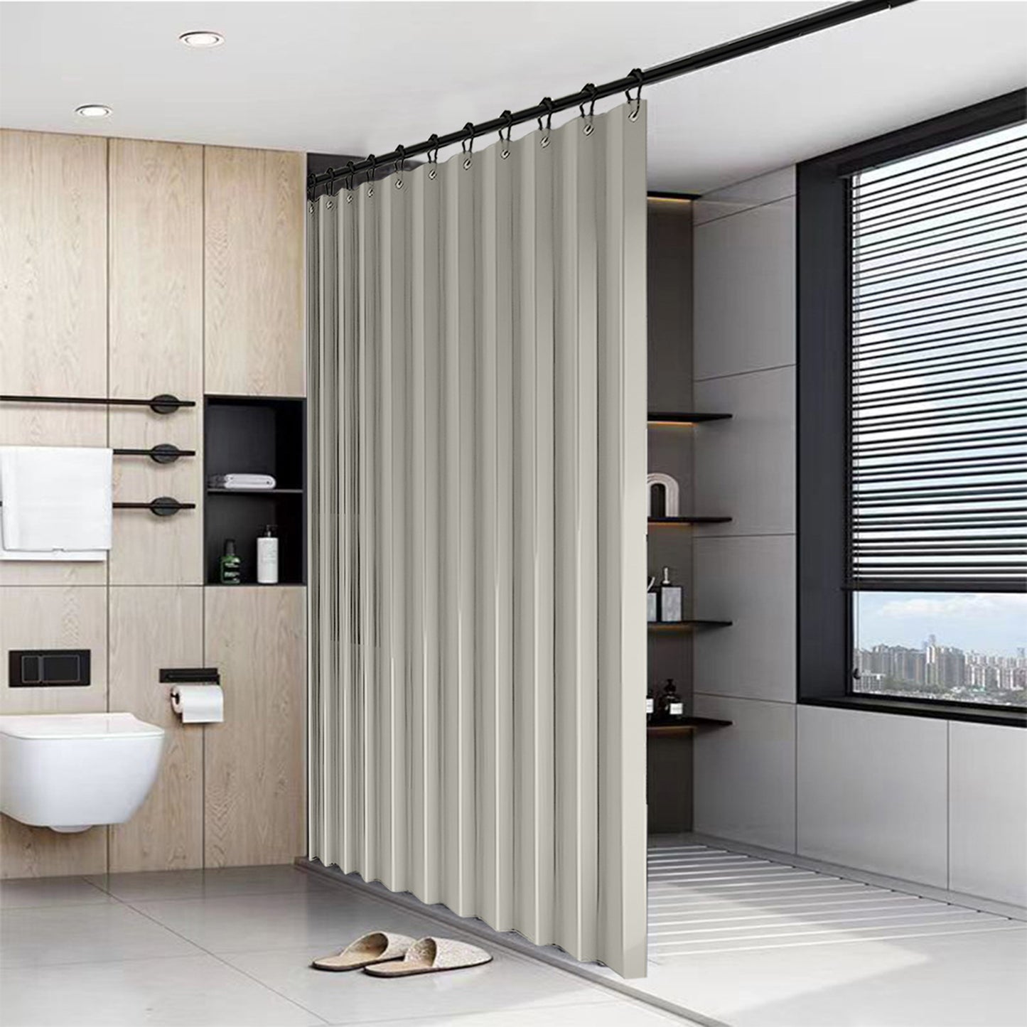 Waterproof outdoor curtain for terrace and garden with eyelets