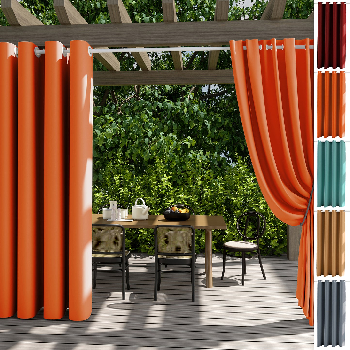 Wasserdichter Outdoor Vorhang mit Ösen Wärmeschutz und Verdunkelung 5 Farben