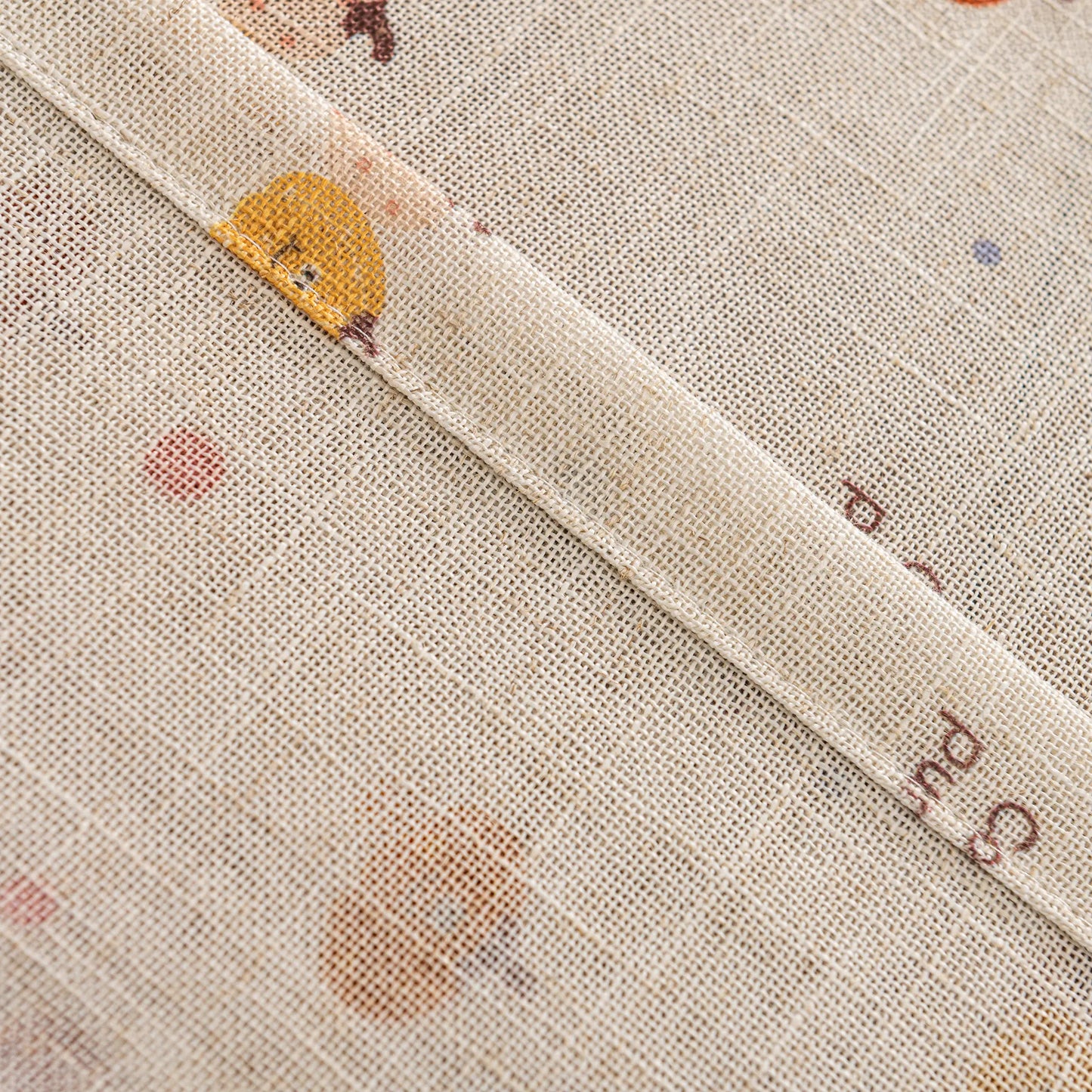 Transparent children's voile with pumpkin motif and linen texture, made to measure – Pompino
