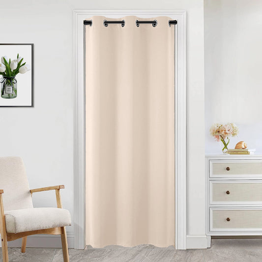 Blackout door curtain – thermal curtain with eyelets for balcony, kitchen or hallway