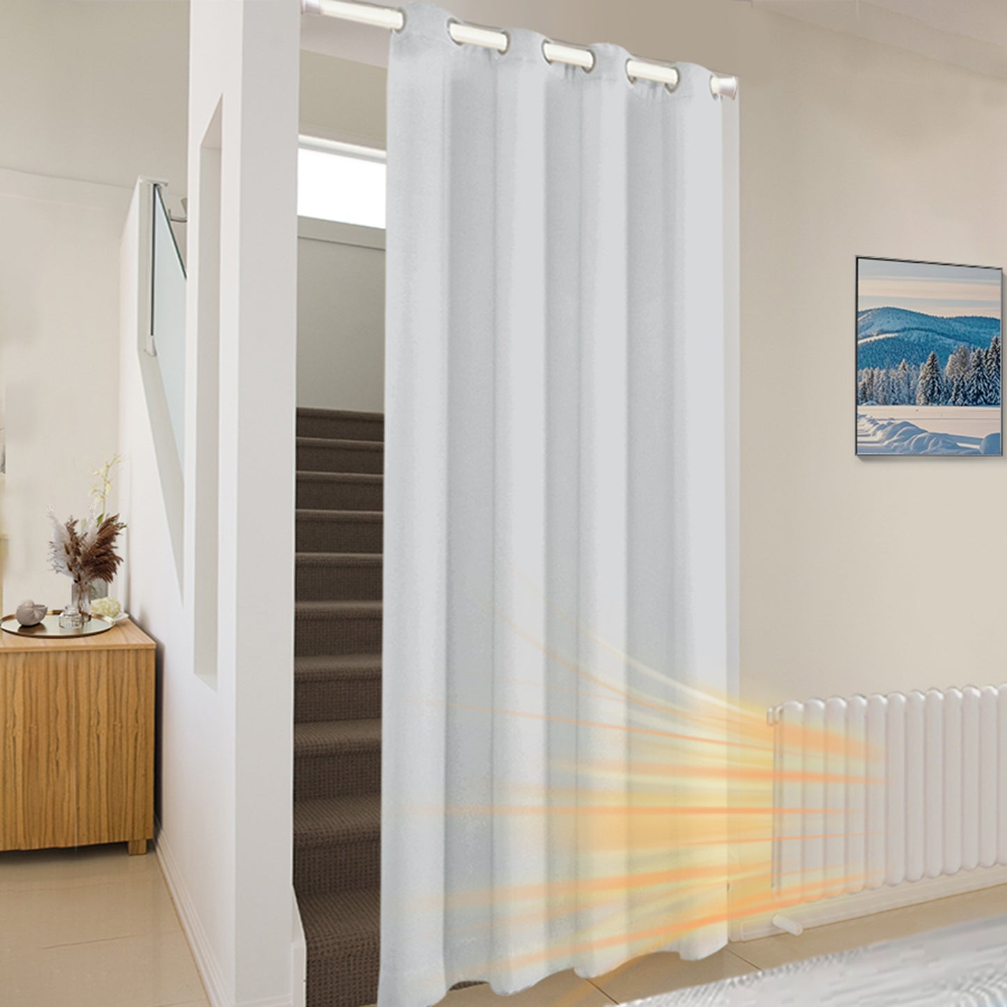 Wasserdichter und winddichter gesteppter Türvorhang – Thermovorhang für Winter & Ganzjahresschutz