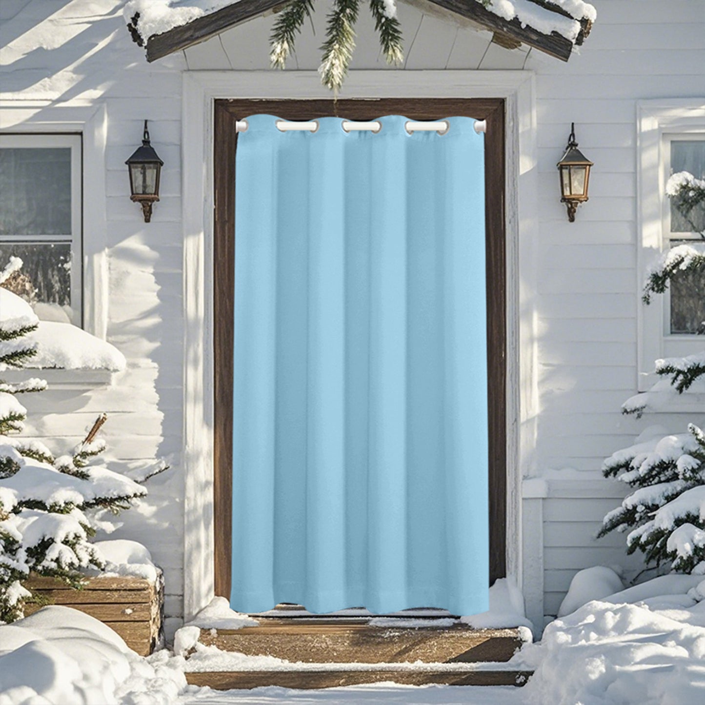 Wasserdichter und winddichter gesteppter Türvorhang – Thermovorhang für Winter & Ganzjahresschutz