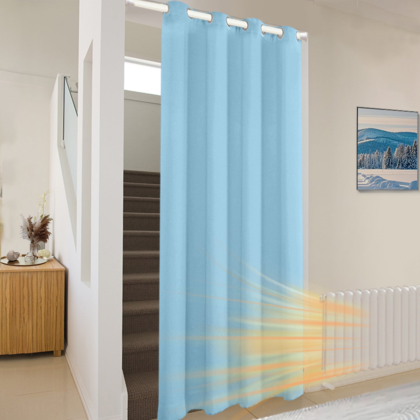 Wasserdichter und winddichter gesteppter Türvorhang – Thermovorhang für Winter & Ganzjahresschutz
