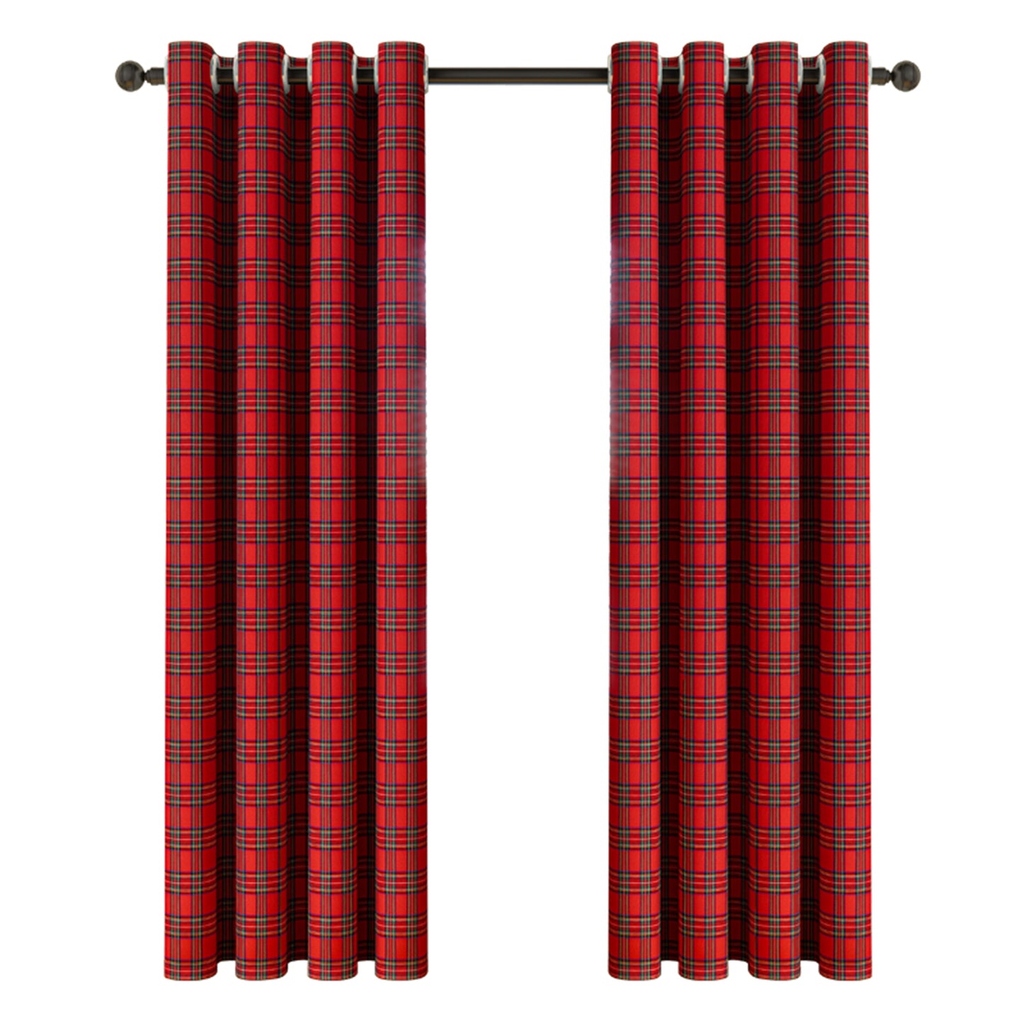 Weihnachtlicher Vorhang im Karomuster · Rot Grün · Vintage Stil