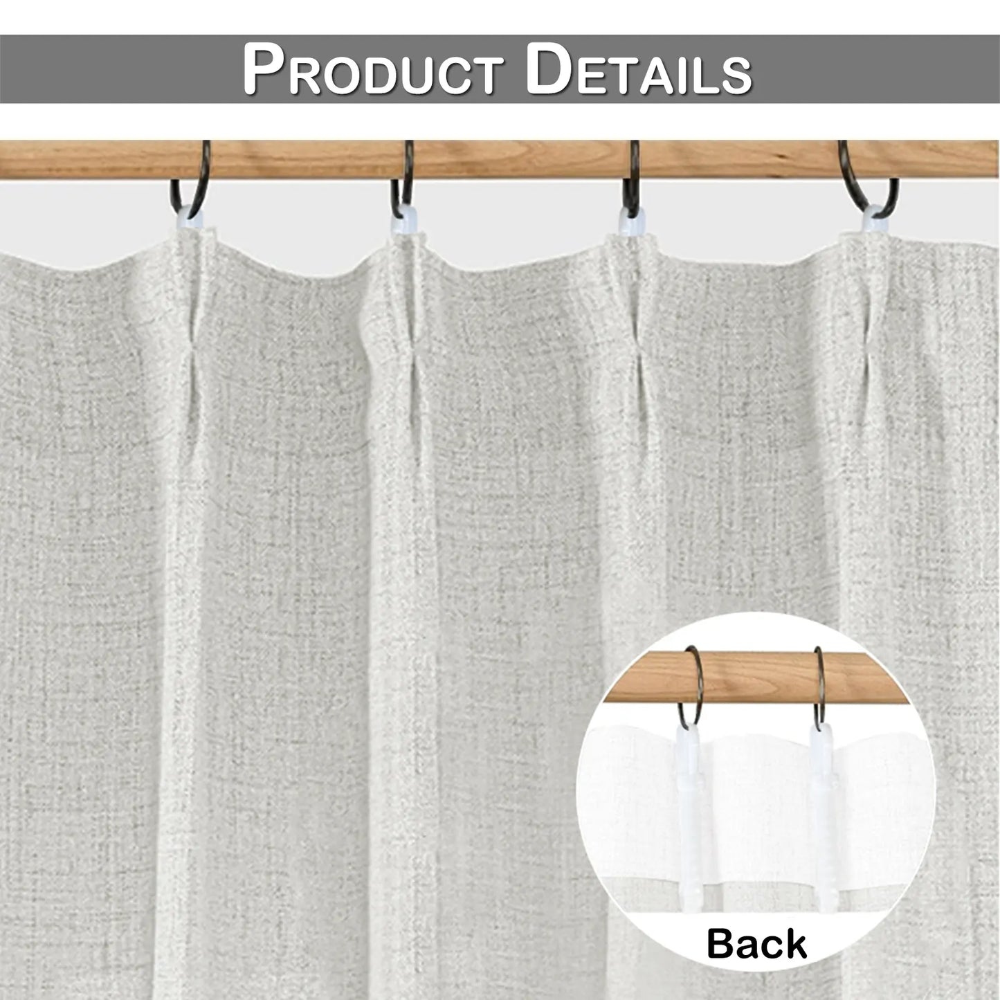 Edle Gardine in Leinenoptik mit Faltenband – 2er-Set, Lichtdurchlässig