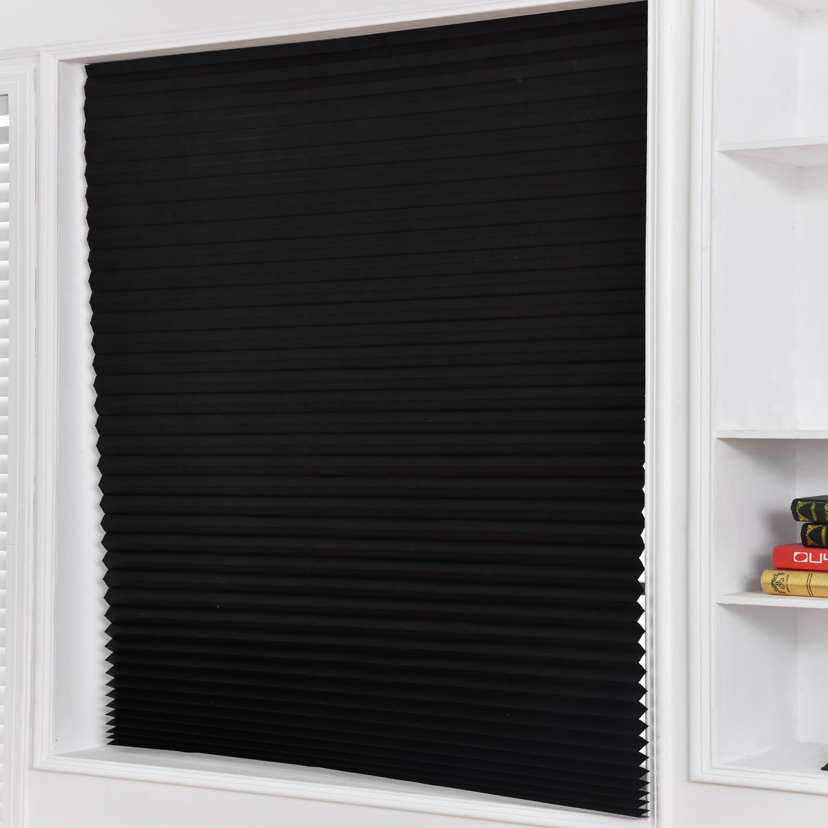 Stores de balcon auto-adhésifs, 1 panneau, noir, 60 x 150 cm/60 x 180 cm/90 x 150 cm/90 x 180 cm