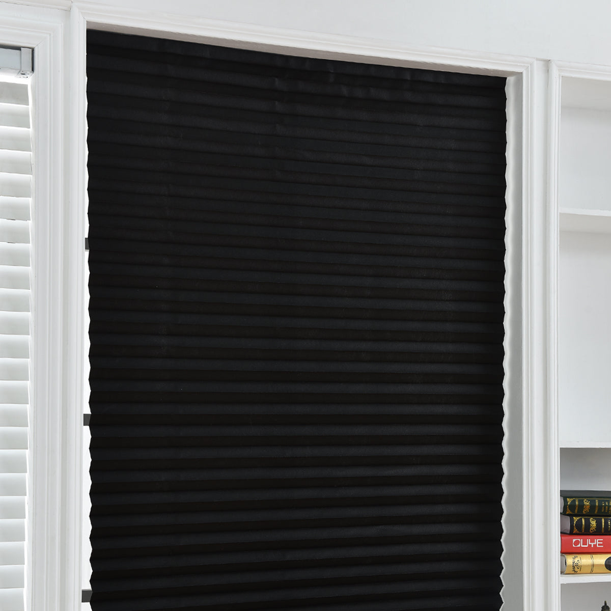 Stores de balcon auto-adhésifs, 1 panneau, noir, 60 x 150 cm/60 x 180 cm/90 x 150 cm/90 x 180 cm