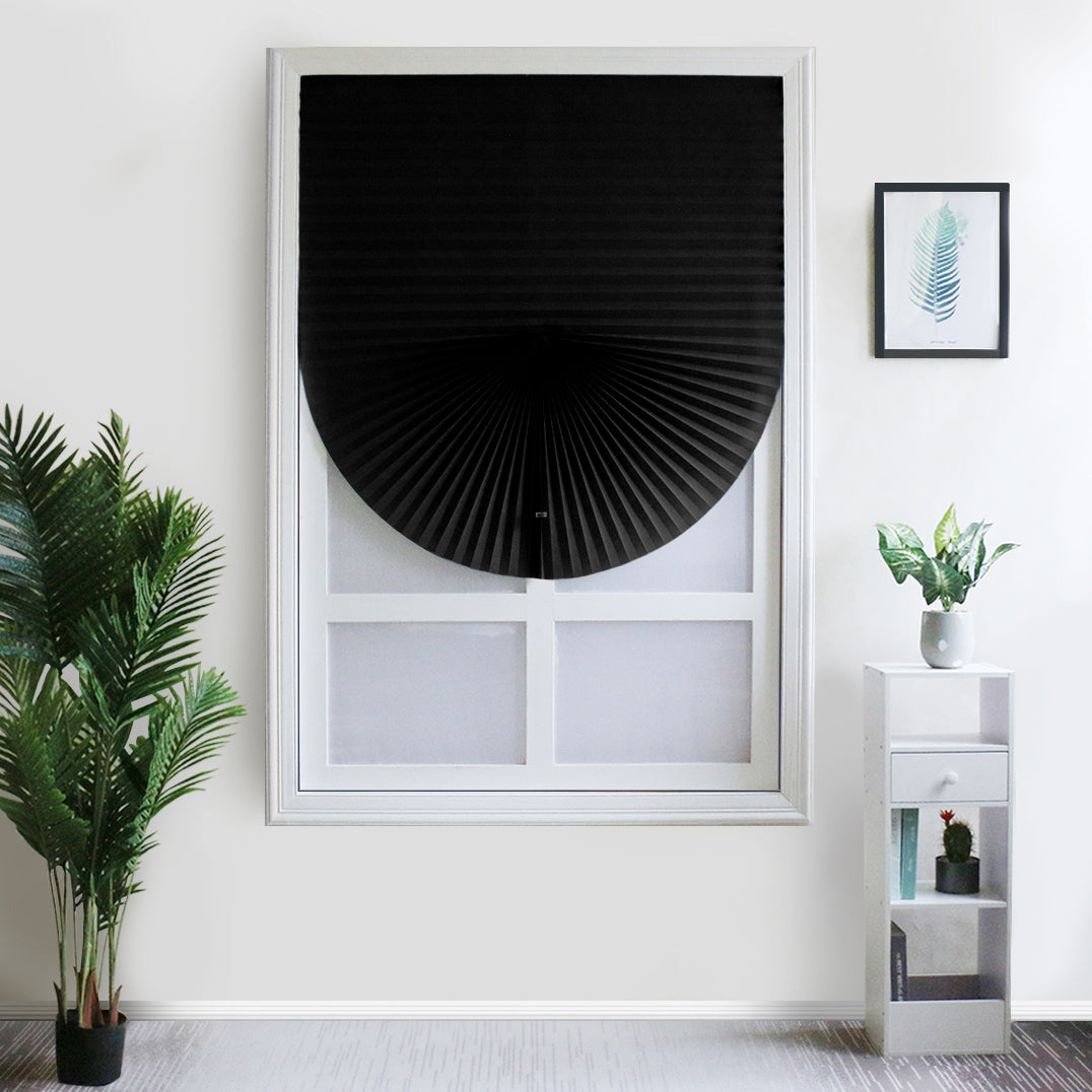Stores de balcon auto-adhésifs, 1 panneau, noir, 60 x 150 cm/60 x 180 cm/90 x 150 cm/90 x 180 cm