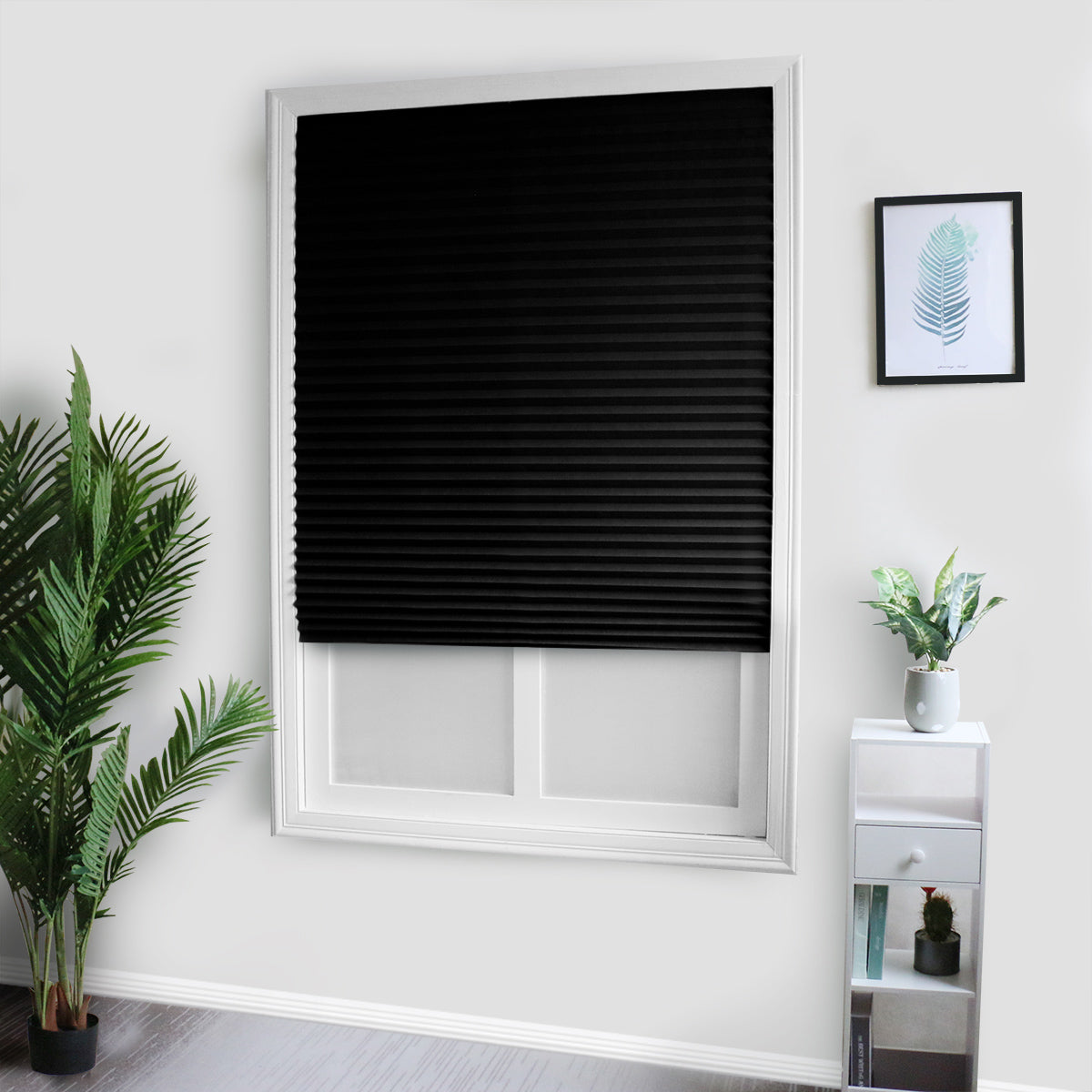 Stores de balcon auto-adhésifs, 1 panneau, noir, 60 x 150 cm/60 x 180 cm/90 x 150 cm/90 x 180 cm