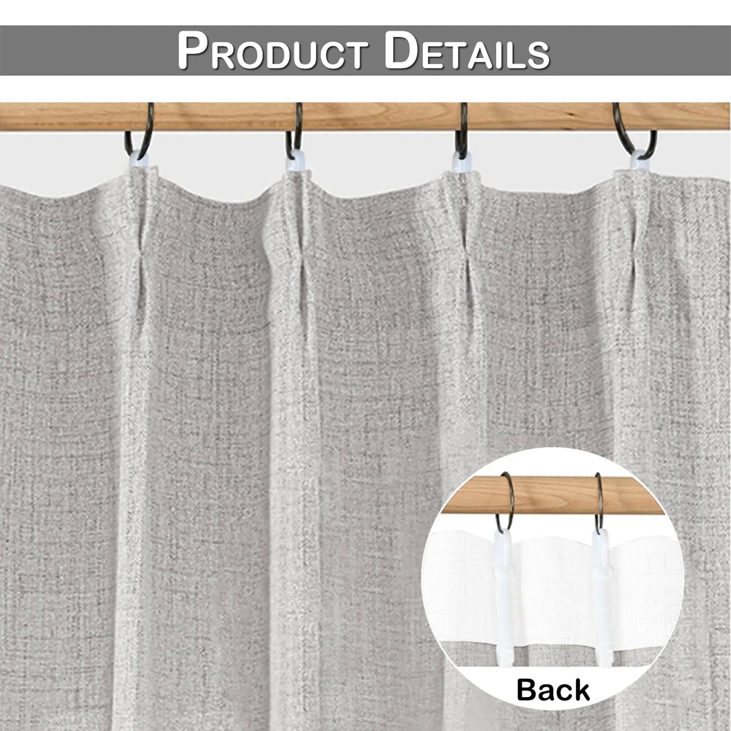 Edle Gardine in Leinenoptik mit Faltenband – 2er-Set, Lichtdurchlässig