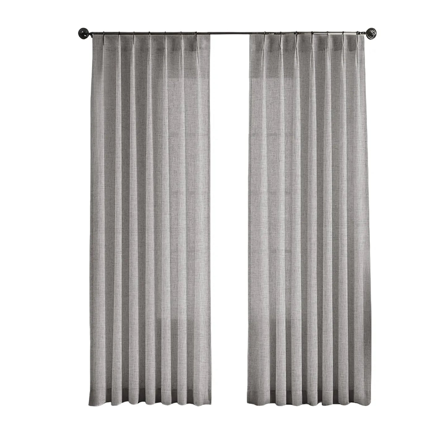 Edle Gardine in Leinenoptik mit Faltenband – 2er-Set, Lichtdurchlässig