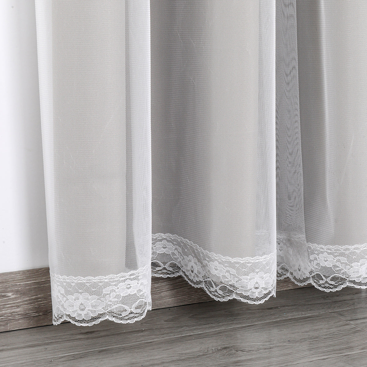 Verdunkelungsvorhang mit Tüll Overlay und Ausgestanzten Sternen – Einzelne Gardinenbahn