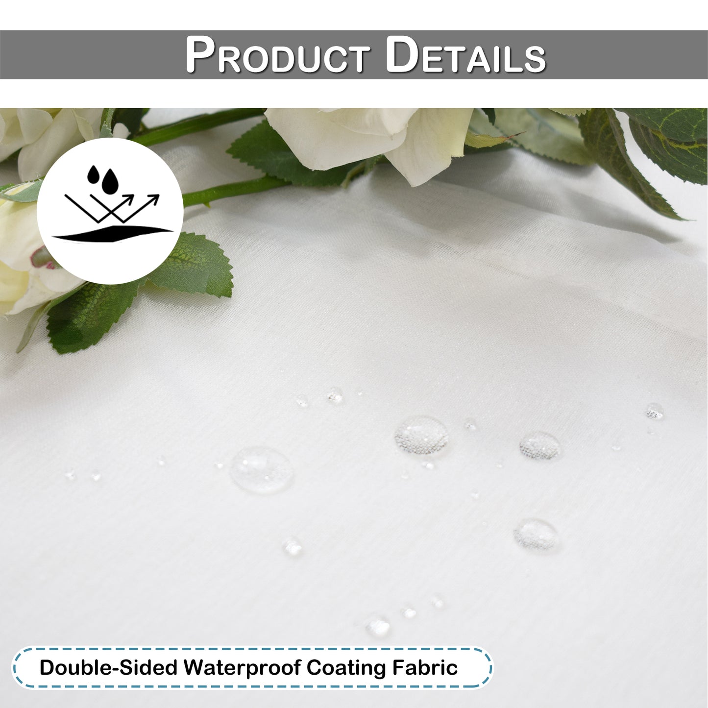 Outdoor Gardine wasserdicht – Transparenter Voile für Terrasse und Garten, 6 Farben