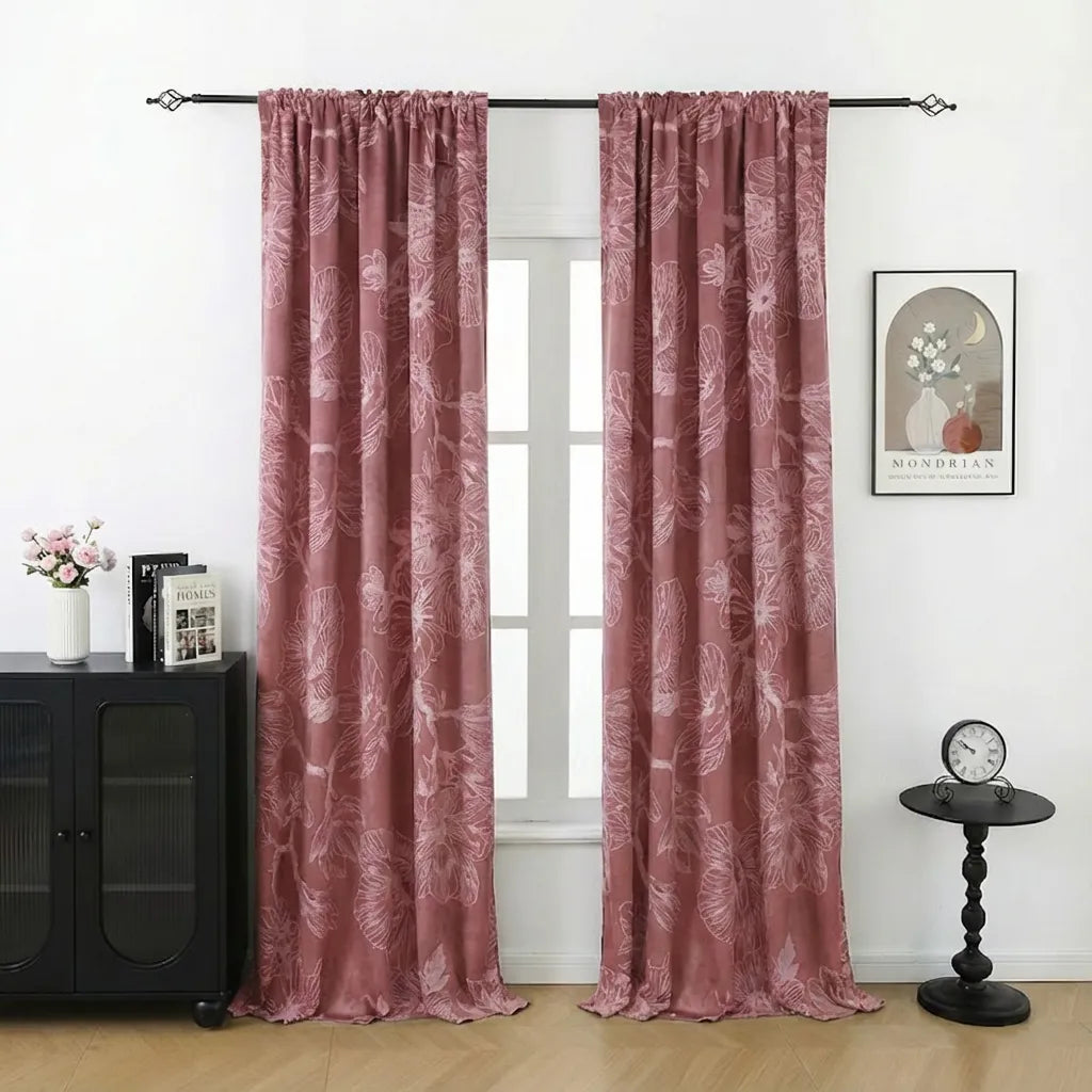 Custom-made floral curtains · Magnolia