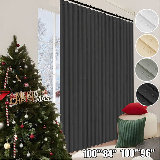 Extra-wide waterproof curtain with eyelets and hooks