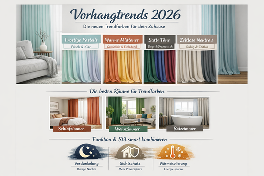 Interior-Farbtrends 2026: So bringst du die neuen Farben mit Vorhängen in dein Zuhause