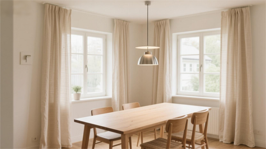 Vom Standard zum Schmuckstück: Wie Vorhänge dieses Esszimmer verwandelt haben