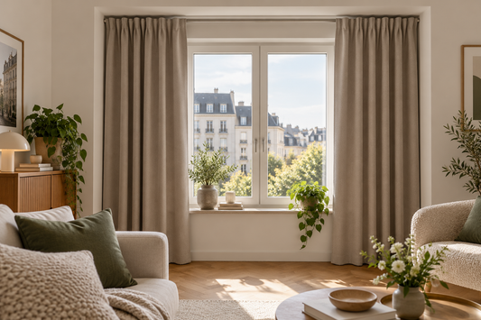 Thermovorhang in einer Mietwohnung am Fenster ohne Bohren