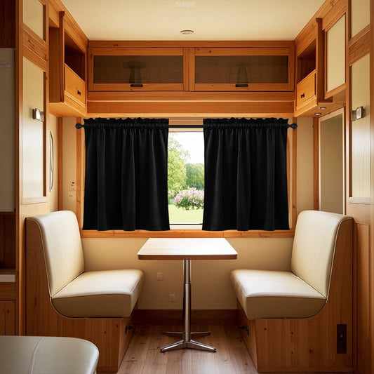 Rideaux en velours à motif animalier pour camping-cars et caravanes – Lot de 2