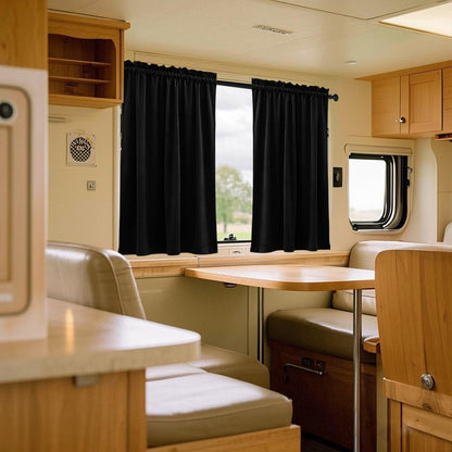 Velour Animal Print Curtains for Motorhomes and Caravans – Set of 2