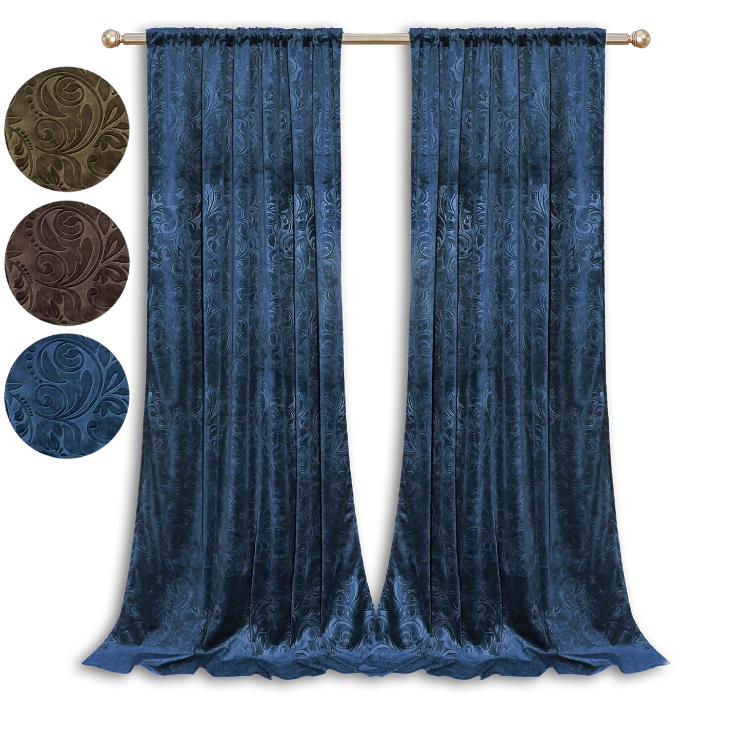 Rideaux occultants doublés de velours roulé