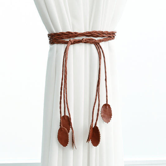 Brown PU Tieback Curtain Rope