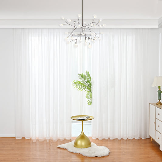 Vertical Stripes Drapes Curtains, 1 Panel, White, 132*160cm/132*183cm/132*213cm/132*241cm