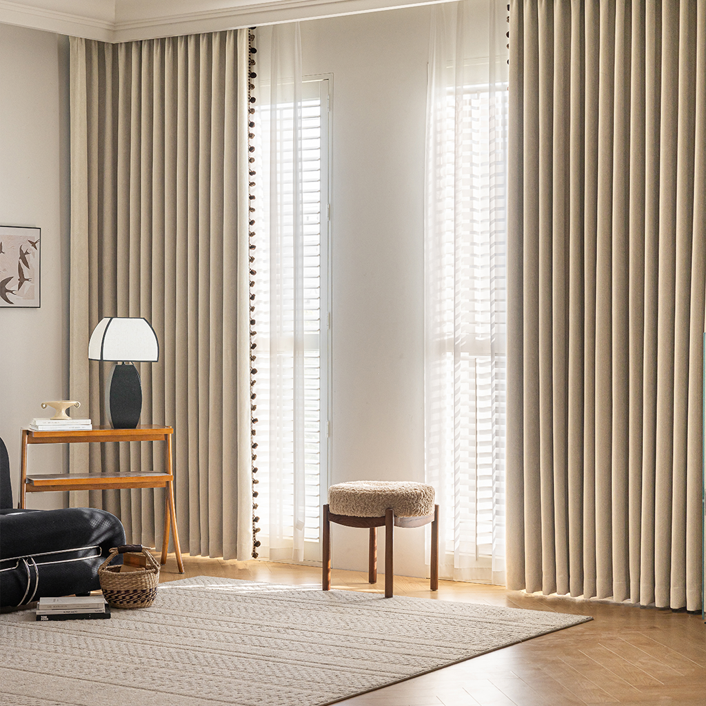 Custom-made textured blackout curtains · Lucca 