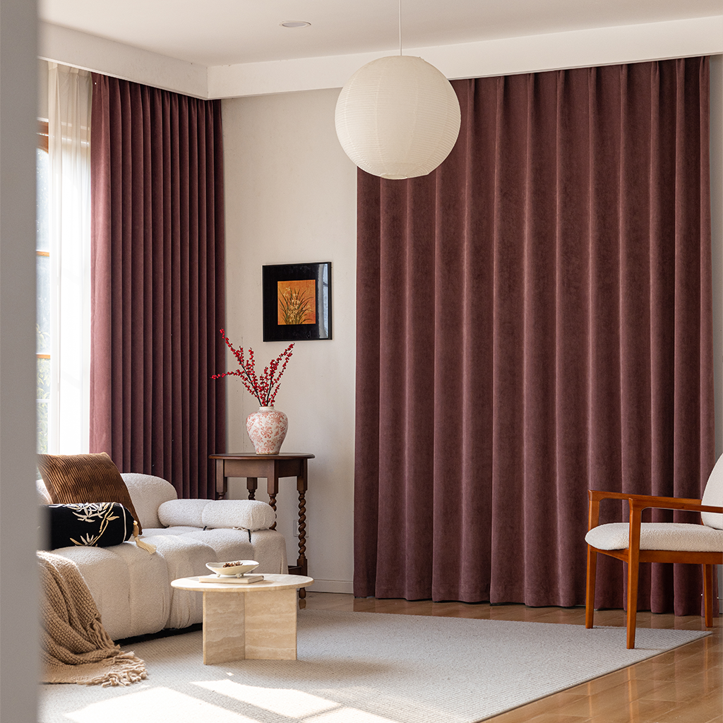 Custom-made textured blackout curtains · Lucca 
