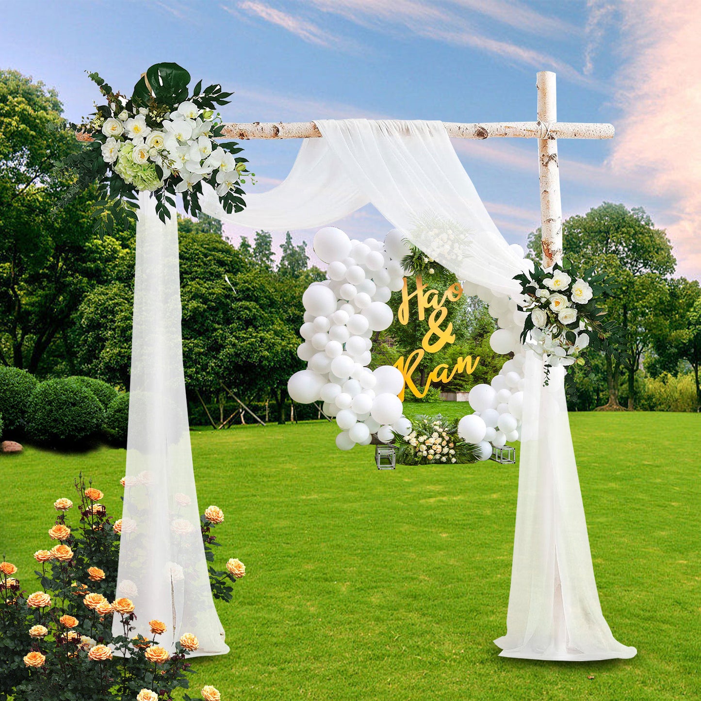 Rideaux de patio transparents à cantonnière, 1 panneau, blanc, 137 x 366 cm/137 x 548 cm