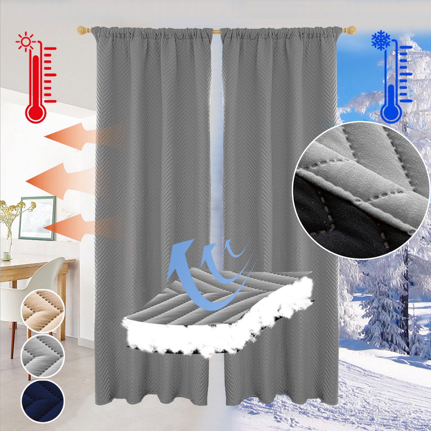Heavy Duty Quilted Curtain