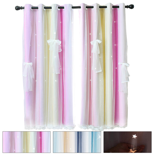 Bow Ombre Star Blackout Curtain