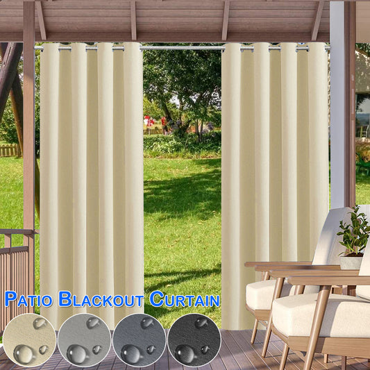Home Patio Curtain 100% Blackout Outdoor