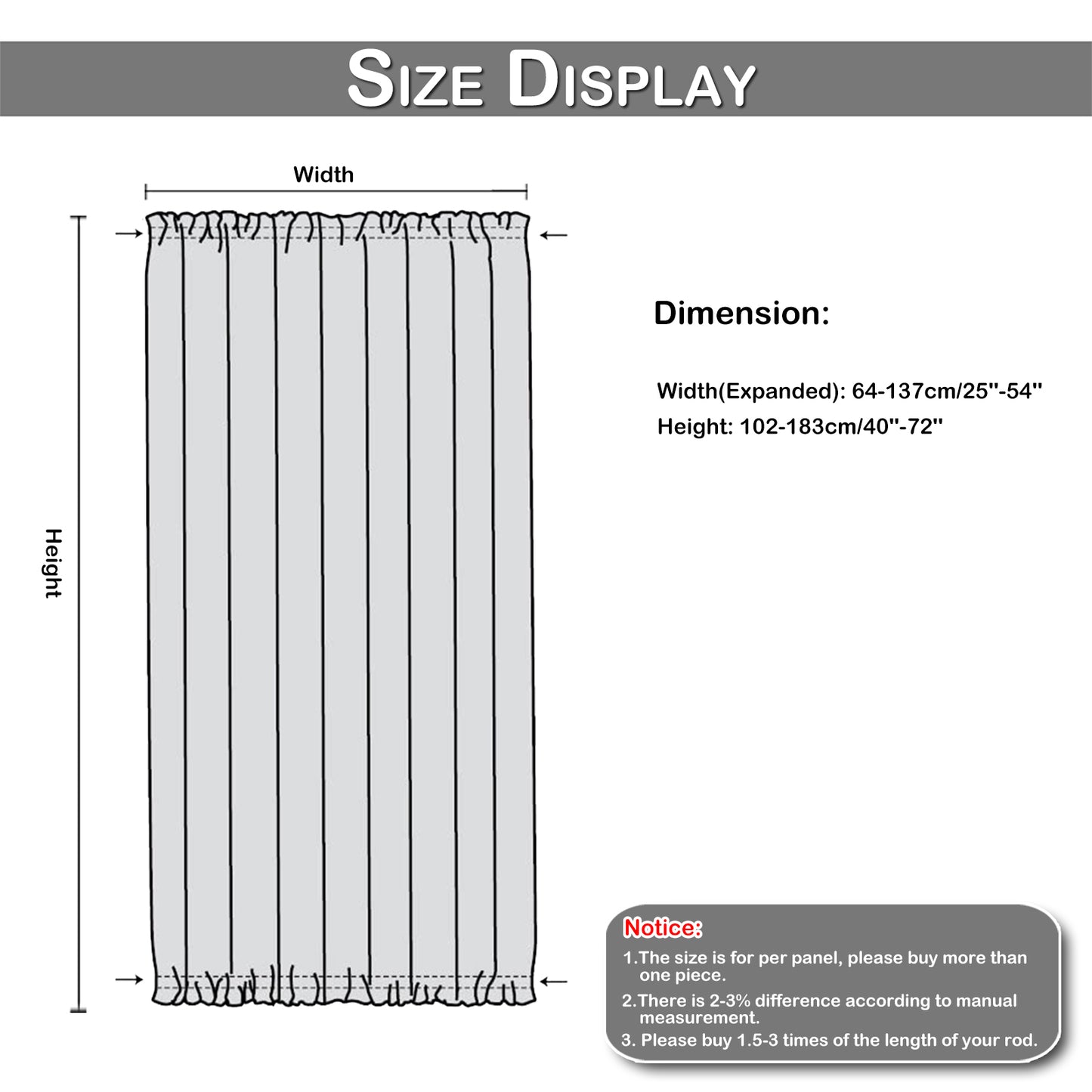 Rideaux de porte transparents, 1 panneau, blanc, 64*102cm/137*102cm/64*183cm/137*183cm