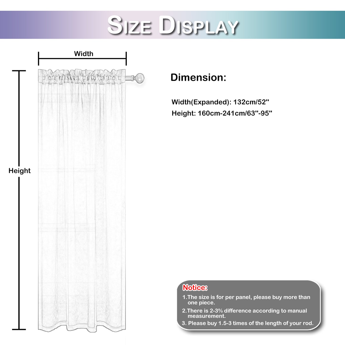 Curtain up and down gradient netting