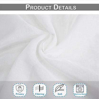 Rideaux de porte transparents, 1 panneau, blanc, 64*102cm/137*102cm/64*183cm/137*183cm