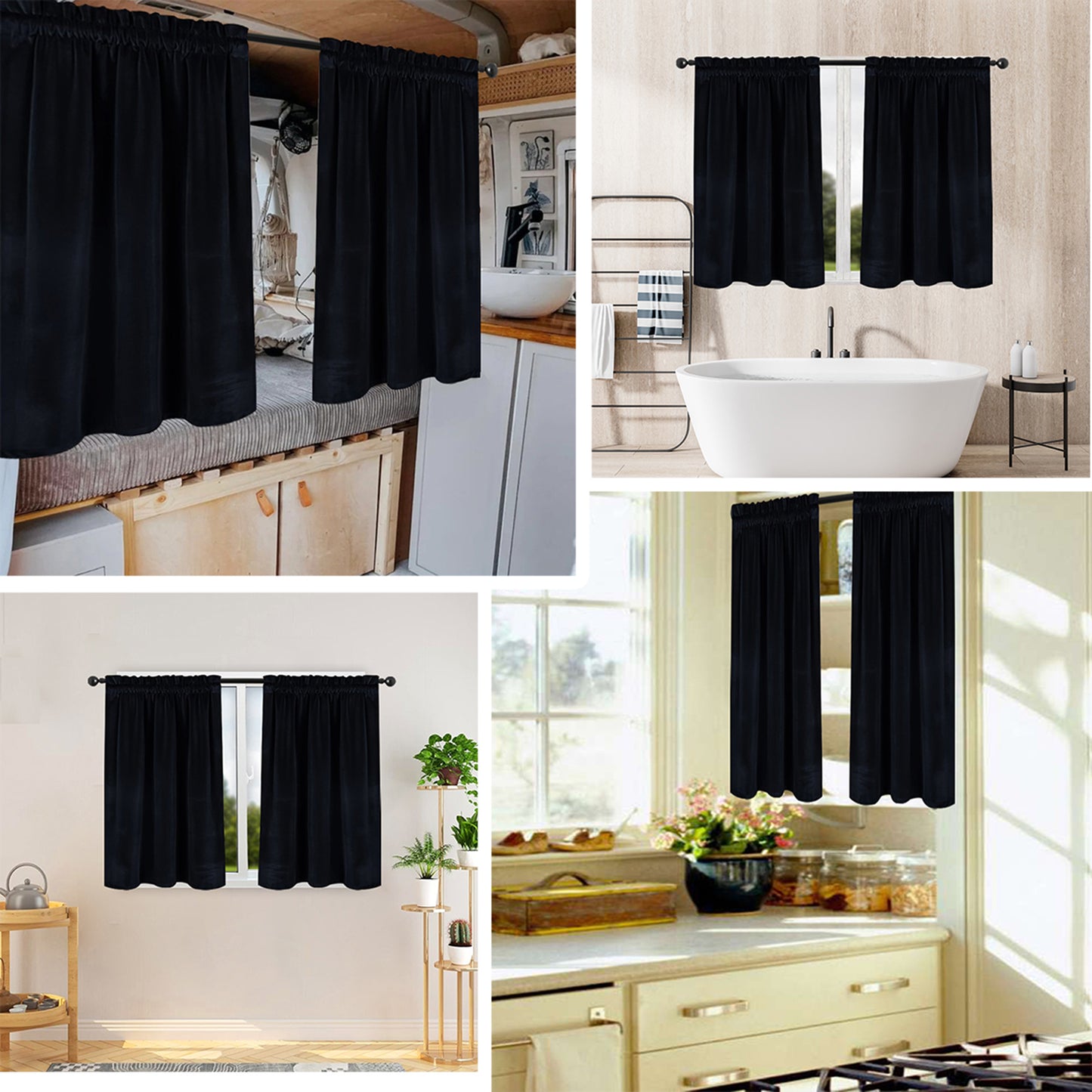 Velour Animal Print Curtains for Motorhomes and Caravans – Set of 2