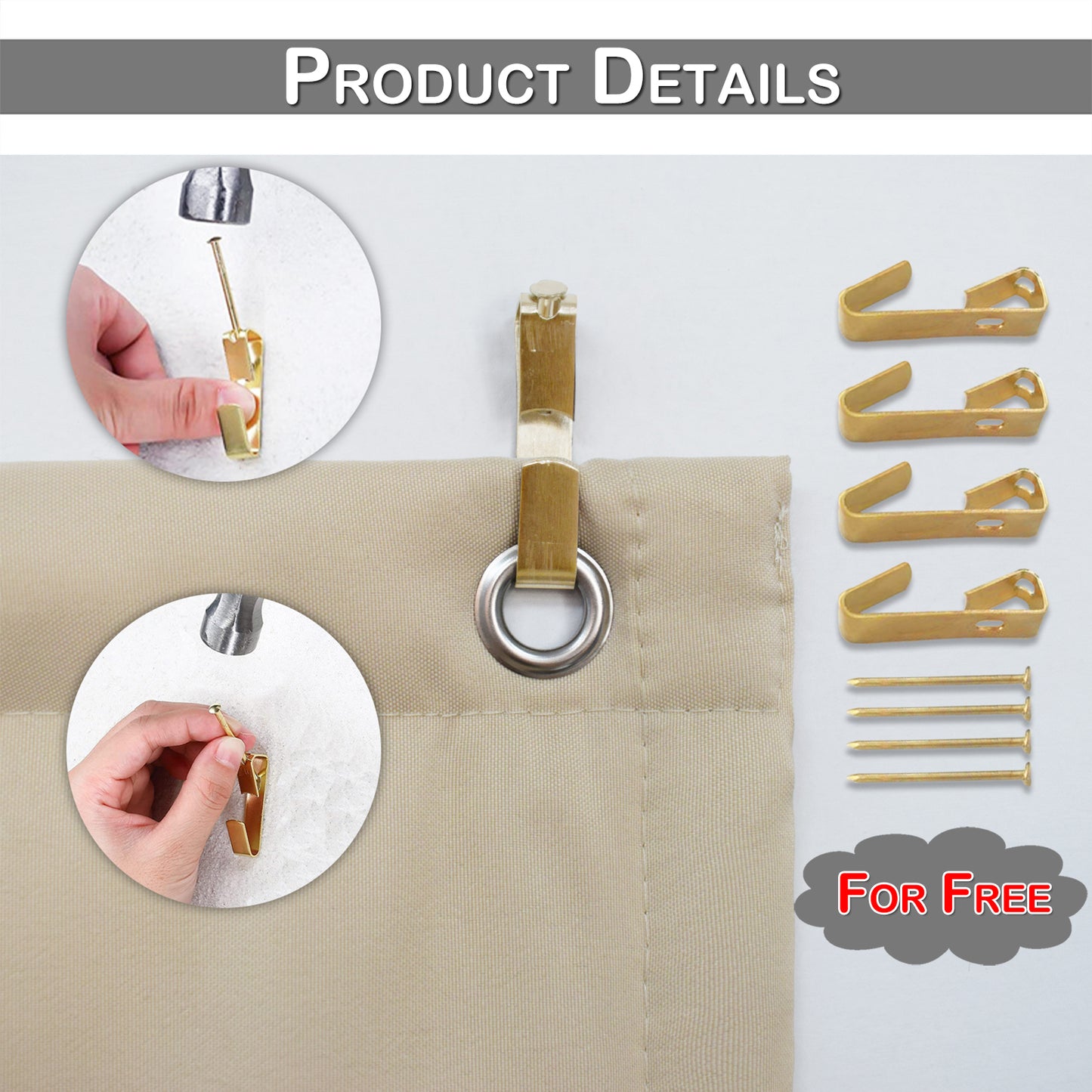 Waterproof Quilted Door Curtains, 1 Panel, Beige, 82x204cm/100x210cm